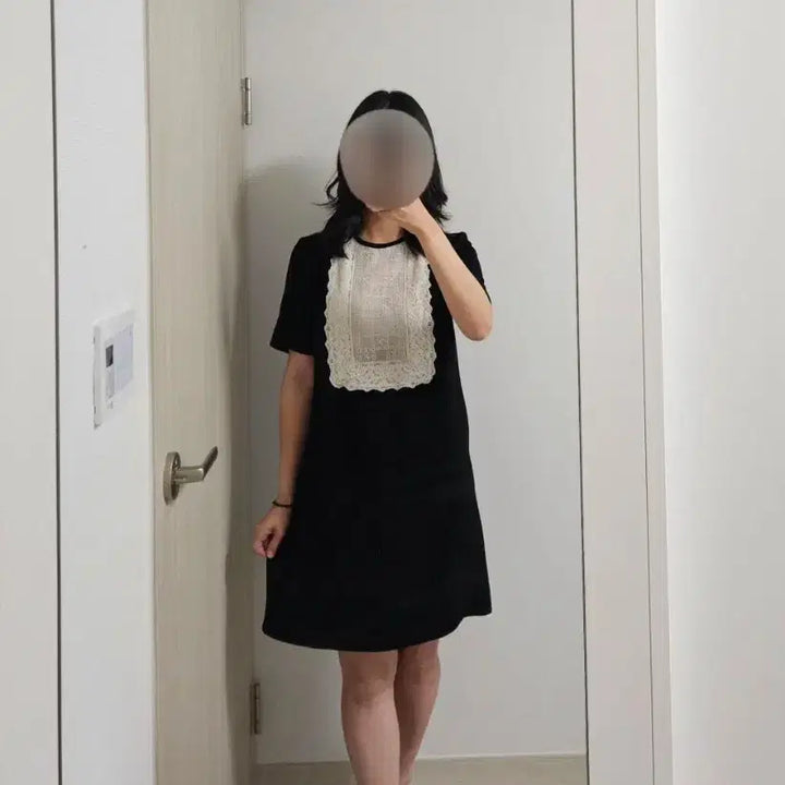 [BUNJANG] Sandro Lace Black Dress / 산드로(Sandro) 레이스 블랙 원피스, 하객룩 추천