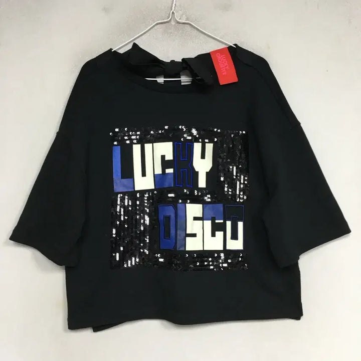 [BUNJANG] Lucky Chouette Sequin Short Sleeve T-shirt / 럭키슈에뜨 스팽글 반팔 티셔츠 38