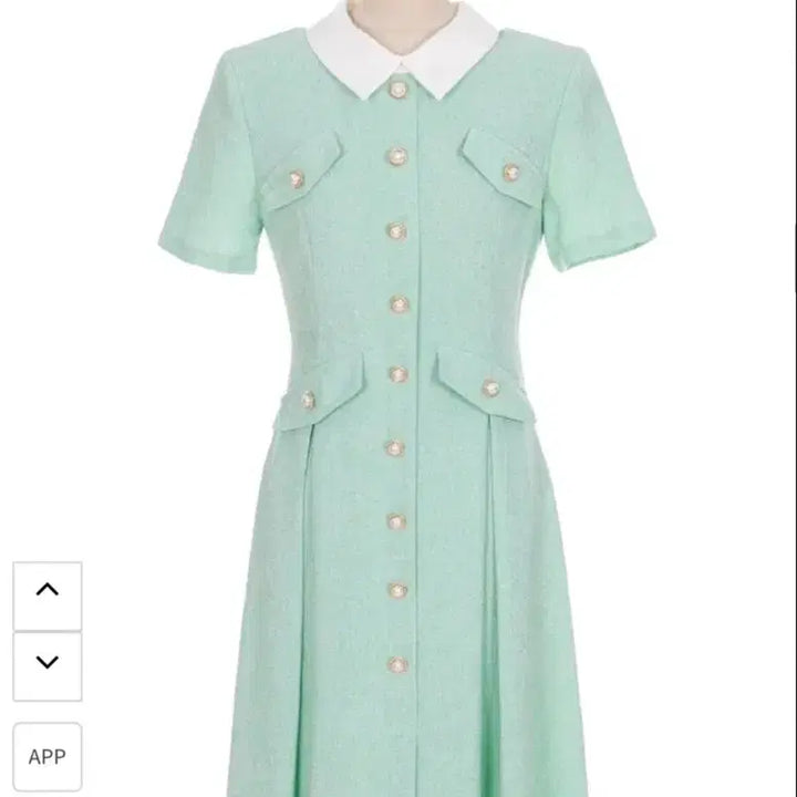 [SOLD OUT] 딘트 카라 트위드 민트 원피스