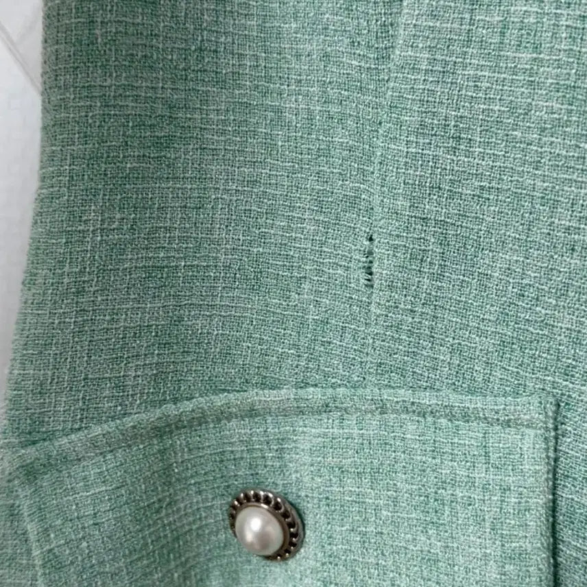 [SOLD OUT] 딘트 카라 트위드 민트 원피스