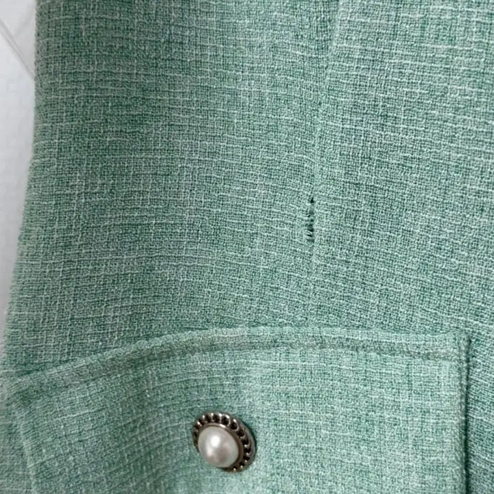 [SOLD OUT] 딘트 카라 트위드 민트 원피스