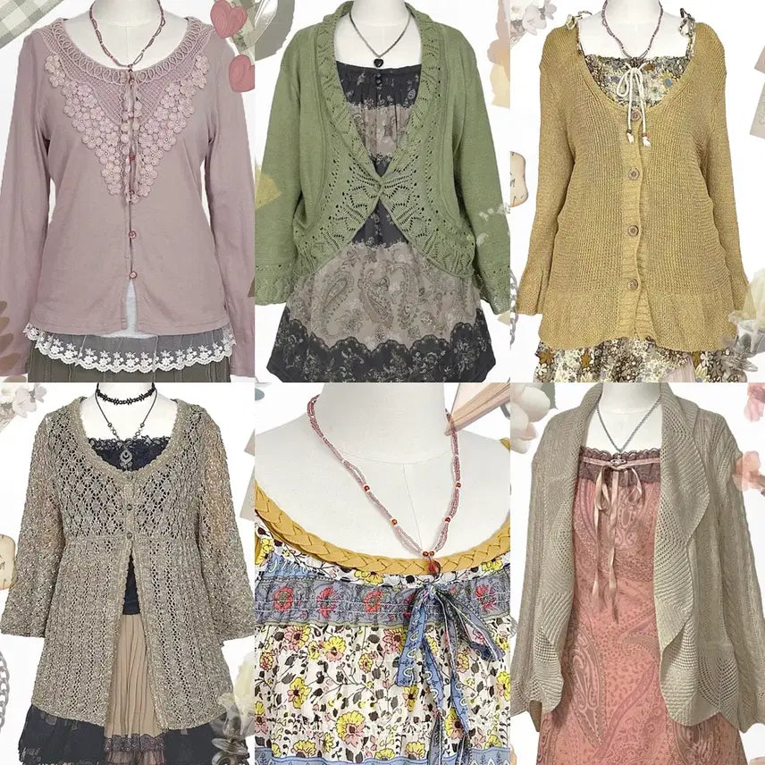 [BUNJANG] Vintage Y2K Ethnic Lace Skirt / 일본빈티지y2k에스닉히피모리걸하구미룩셔링레이스스커트치마가디건원피스나시니트