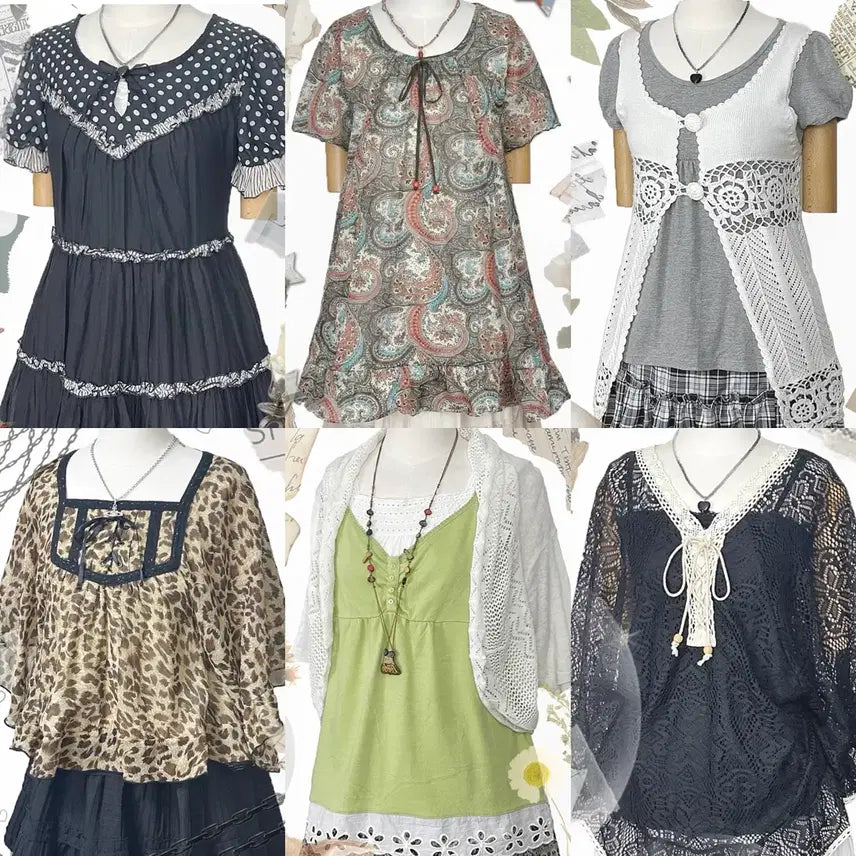 [BUNJANG] Vintage Y2K Ethnic Lace Skirt / 일본빈티지y2k에스닉히피모리걸하구미룩셔링레이스스커트치마가디건원피스나시니트
