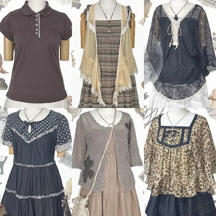[BUNJANG] Vintage Y2K Ethnic Lace Skirt / 일본빈티지y2k에스닉히피모리걸하구미룩셔링레이스스커트치마가디건원피스나시니트