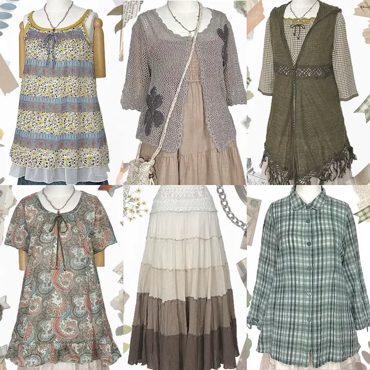 [BUNJANG] Vintage Y2K Ethnic Lace Skirt / 일본빈티지y2k에스닉히피모리걸하구미룩셔링레이스스커트치마가디건원피스나시니트