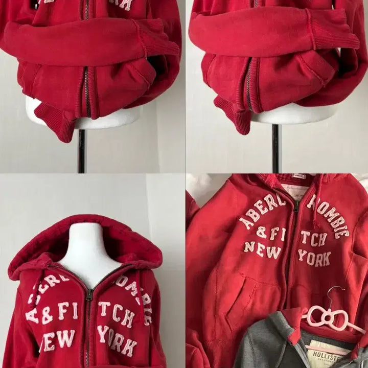 [BUNJANG] Abercrombie &amp; Fitch Vintage Red Hoodie / 빈티지 아베크롬비 레드 후드집업 빨강
