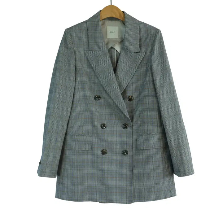 [BUNJANG] ZOOC Check Double Button Jacket - Brown, Size 55 / 쥬크 ZOOC 체크 더블 버튼 자켓 55사이즈 브라운 데일리룩