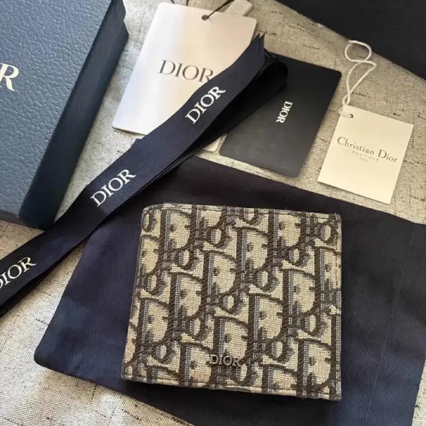 [BUNJANG] Dior Oblique Bifold Wallet Beige / [상태최상]디올 오블리크 반지갑 베이지