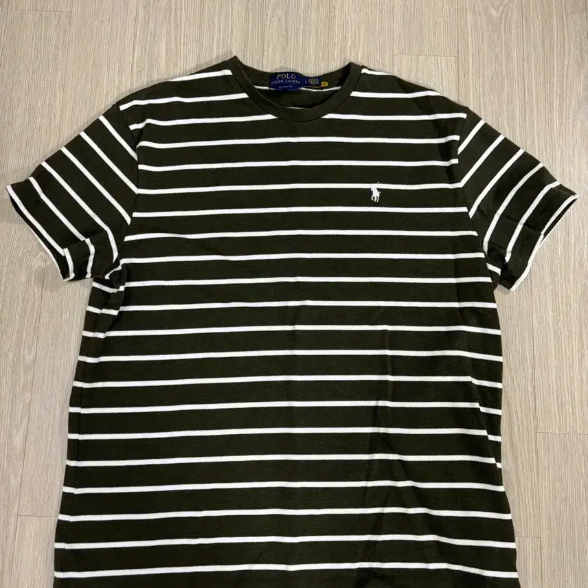 [SOLD OUT] 폴로 헤비웨이트 스트라이프 반팔티 카키 L 판매