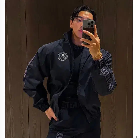 [BUNJANG] Rapinato Etoile Black Windbreaker Jacket (Size 50) / 라피나토에뚜알 / 블랙 바람막이 자켓 / 50 사이즈 새제품 팝니다