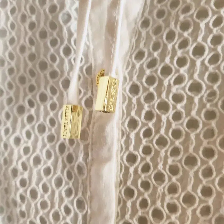 [BUNJANG] Ellen Tracy White Lace Linen Blouse / 엘렌트레이시 화이트 레이스 린넨
