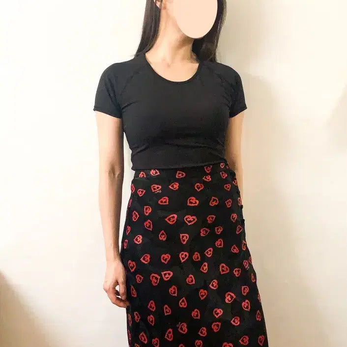 [SOLD OUT] [FR36] 루즈 후즈 Rouje 하트 패턴 롱 스커트