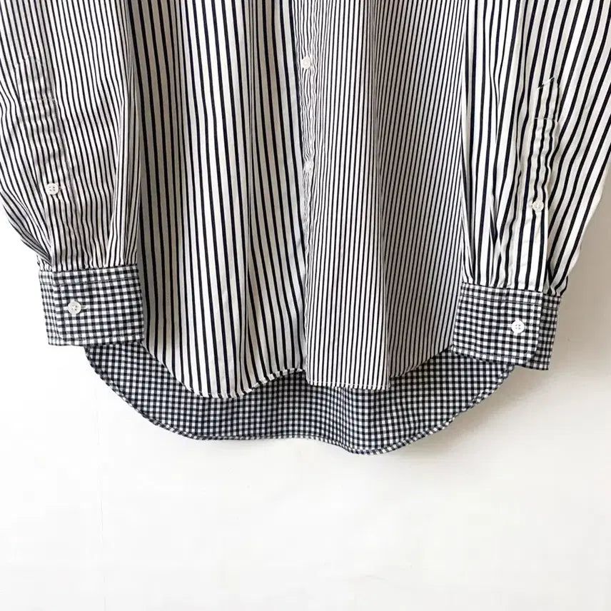 [BUNJANG] Polo Ralph Lauren Patchwork Striped Shirt / [US6] 폴로 랄프로렌 스트라이프 패치워크 셔츠