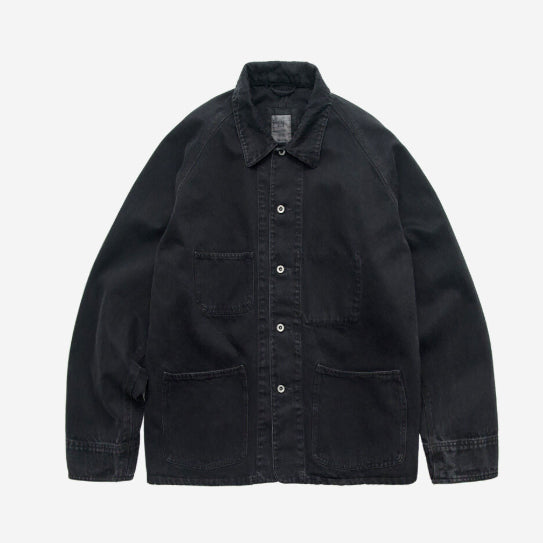 [BUNJANG] Politeu Denim Coverall Jacket Washed Black / 폴리테루 데님 커버올 자켓 워시드 블랙3