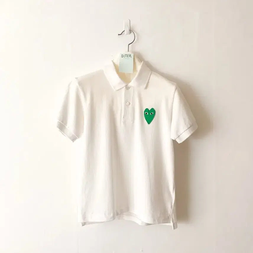 [BUNJANG] Comme des Garçons Play Green Heart Polo Shirt / [M] 꼼데가르송 그린 하트 폴로 셔츠