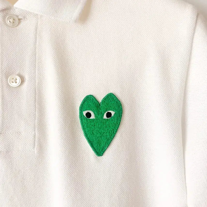 [BUNJANG] Comme des Garçons Play Green Heart Polo Shirt / [M] 꼼데가르송 그린 하트 폴로 셔츠