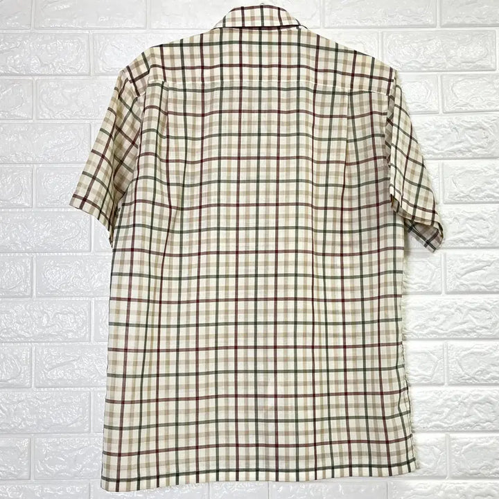 [BUNJANG] Daks Classic House Check Wool Blend Short Sleeve Shirt / 닥스 클래식 하우스 체크 울혼방 반팔 셔츠 100