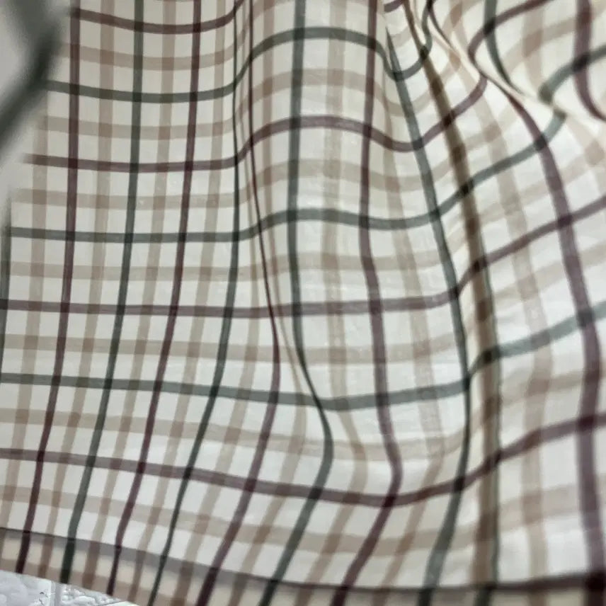 [BUNJANG] Daks Classic House Check Wool Blend Short Sleeve Shirt / 닥스 클래식 하우스 체크 울혼방 반팔 셔츠 100