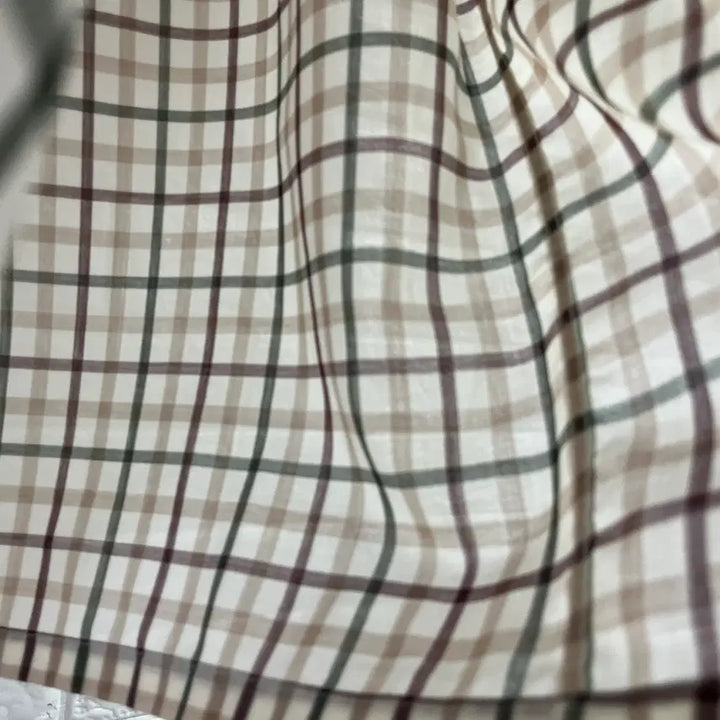 [BUNJANG] Daks Classic House Check Wool Blend Short Sleeve Shirt / 닥스 클래식 하우스 체크 울혼방 반팔 셔츠 100