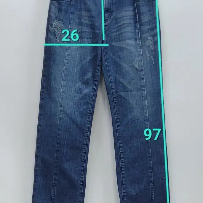 [BUNJANG] V+eL Artist Lettering Cutting Jeans / 보브 V+eL 아티스트 레트링 컷팅 청바지 / 여 55 (64-94)