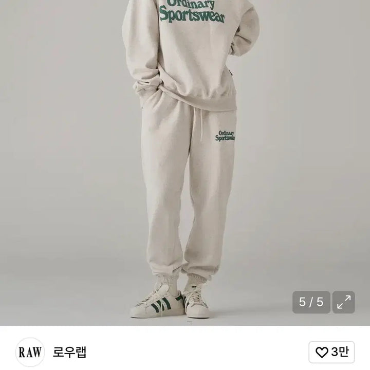 [BUNJANG] RAW LAB Ordinary Foiled Logo Setup (Oatmeal) L Size / RAW LAB 로우랩 ORDINARY 발포 로고 셋업 (오트밀)