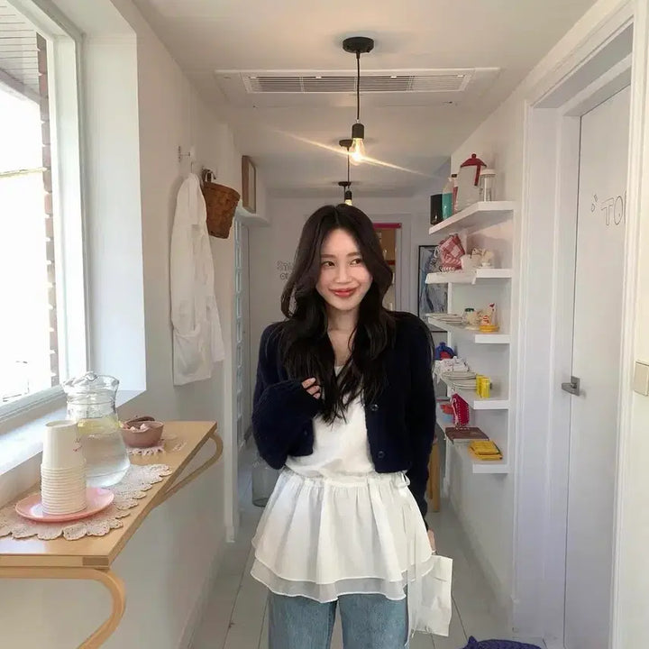 [BUNJANG] Wear Rest Sheer Bustier Blouse Ivory / 웨어레스트 sheer bustier blouse(ivory color)