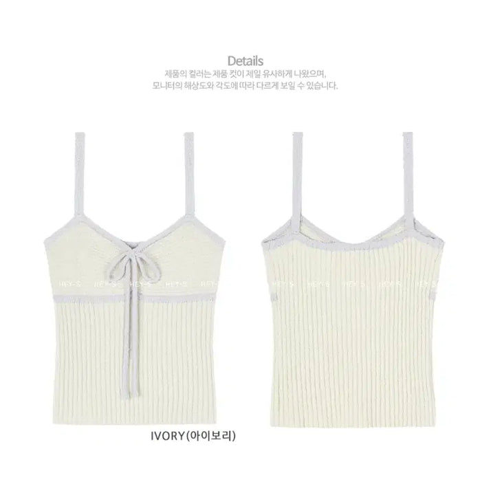 [BUNJANG] Heys Vailey Ribbon Knit Tank Top / (포장째새상품) 헤이에스 리본 니트나시 Vailey Ribbon Knit