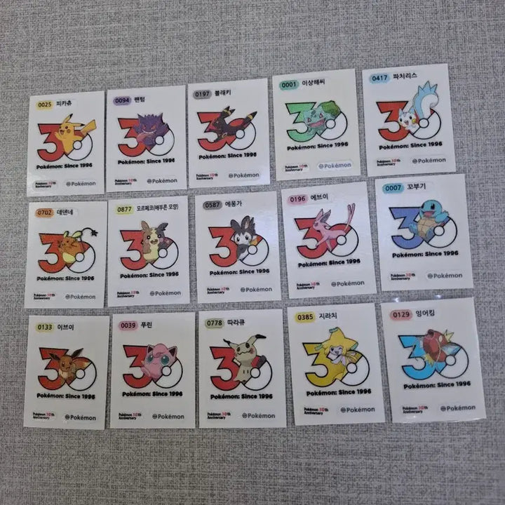 [BUNJANG] Pokemon Season 5 30th Anniversary Tteokbokki Stickers Bundle Set / 포켓몬 시즌5 30주년 띠부씰 일괄판매합니다