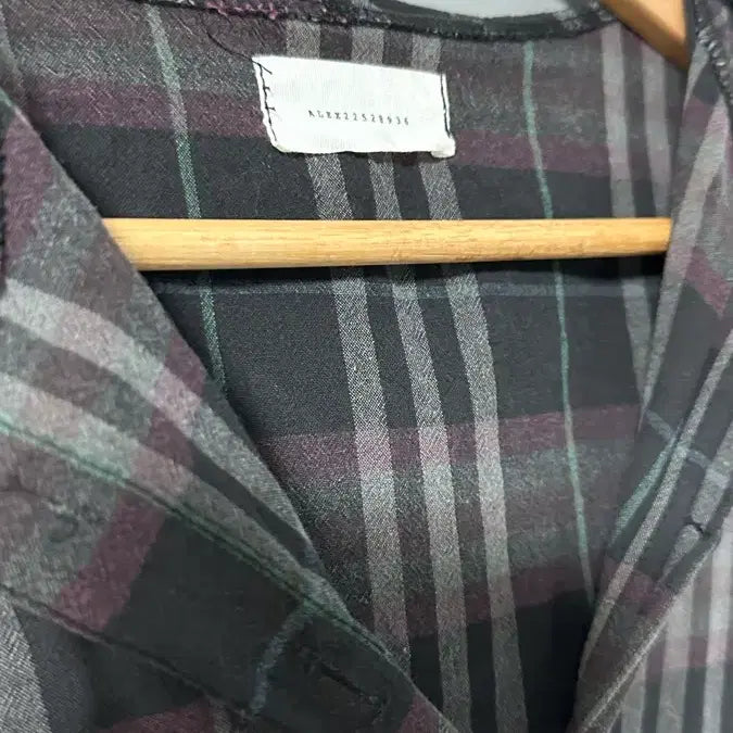 [BUNJANG] Checkered Hooded Cotton Shirt Dress / 체크 후드 면 셔츠 원피스 새제품