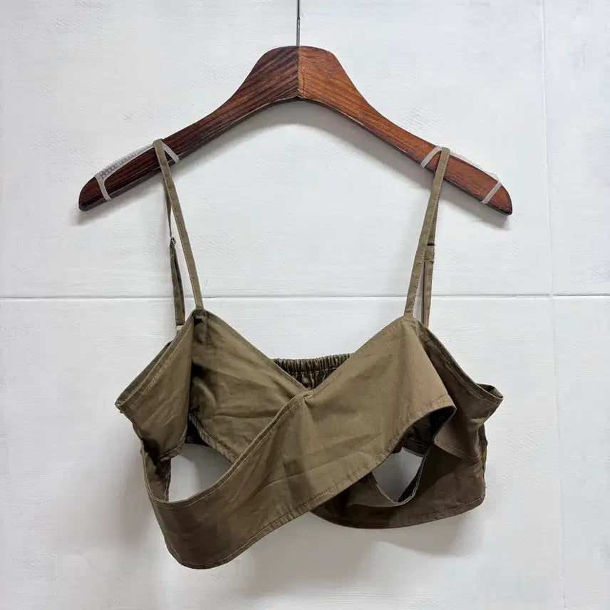 [BUNJANG] Camel Bustier Layered Sleeveless Top L / 카멜 뷔스티에 레이어드 나시 탑 L JPN