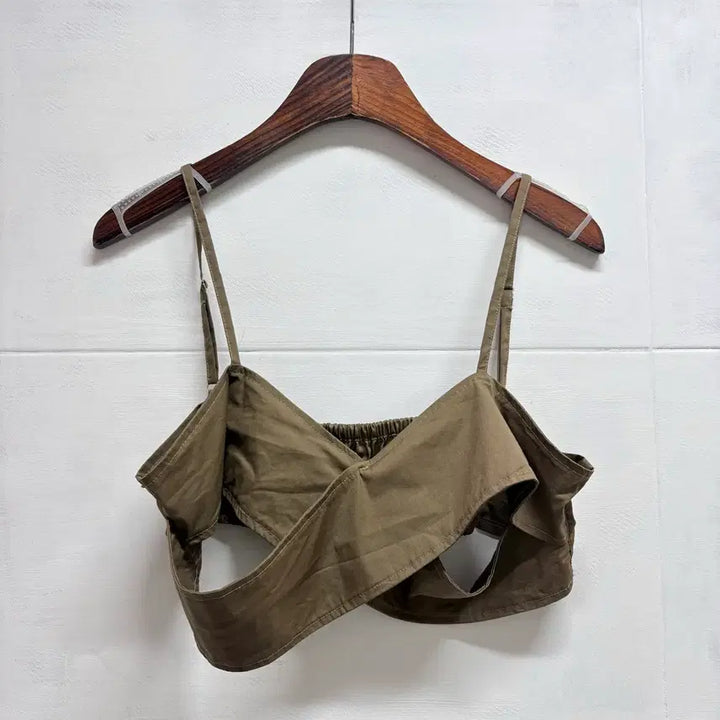 [BUNJANG] Camel Bustier Layered Sleeveless Top L / 카멜 뷔스티에 레이어드 나시 탑 L JPN