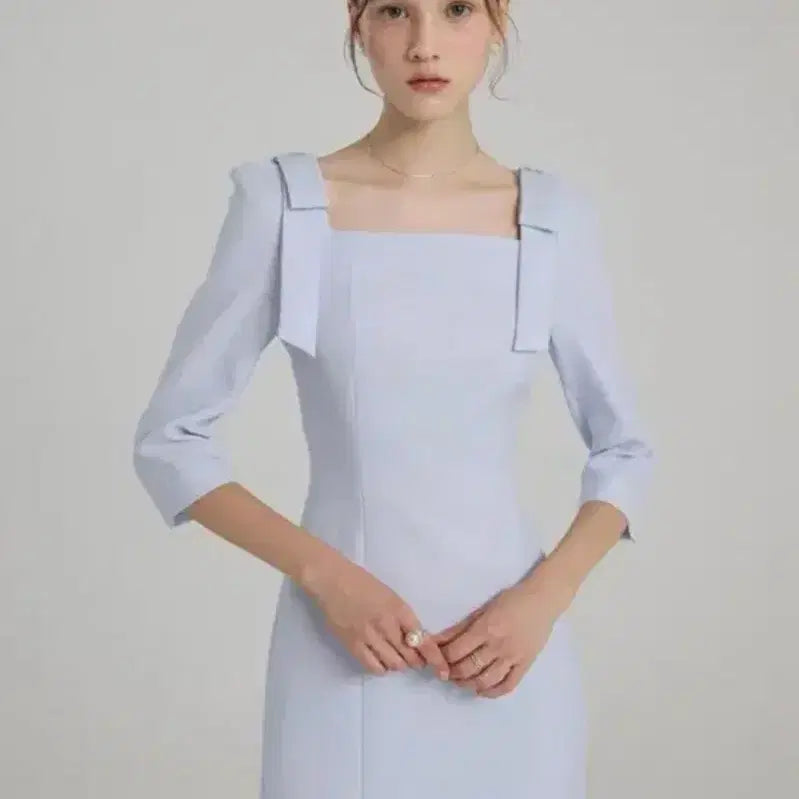 [BUNJANG] Floome Cupcake 7-part Dress Blue S / 플로움 컵케이크 7부 원피스 블루 S