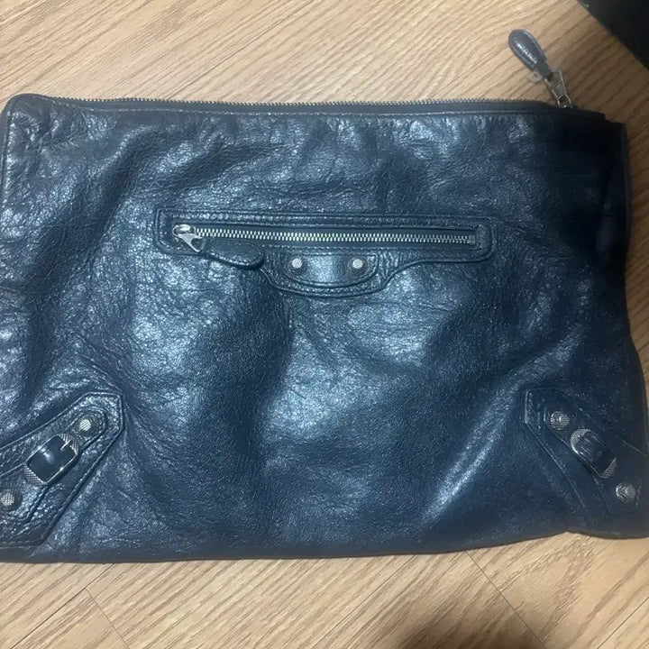 [BUNJANG] Balenciaga Black Leather Clutch Bag / 발렌시아가 클러치 블랙 레더 가방