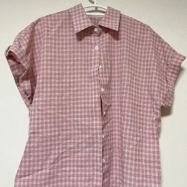 [SOLD OUT] 핑크 체크패턴 여름 반팔셔츠