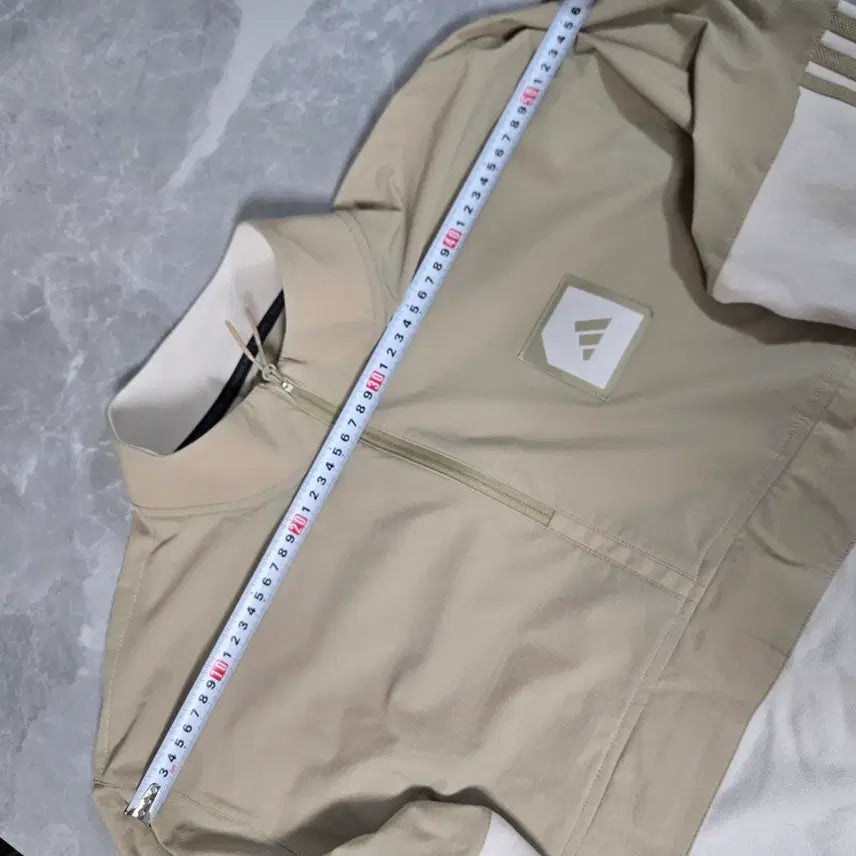 [BUNJANG] Adidas Half-Zip Up Beige Top / 아디다스 3선 하프집업 베이지