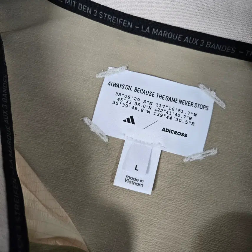 [BUNJANG] Adidas Half-Zip Up Beige Top / 아디다스 3선 하프집업 베이지