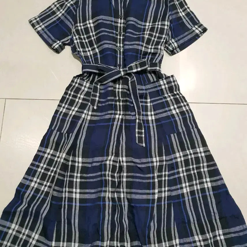 [BUNJANG] Hazzys Checked Long Dress / 헤지스 체크 롱 원피스