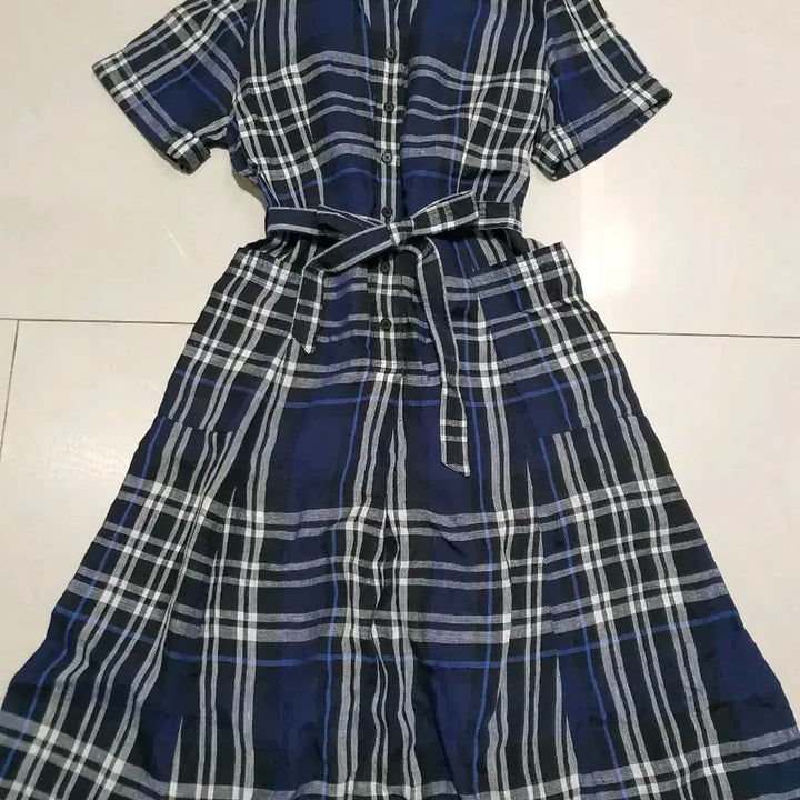 [BUNJANG] Hazzys Checked Long Dress / 헤지스 체크 롱 원피스