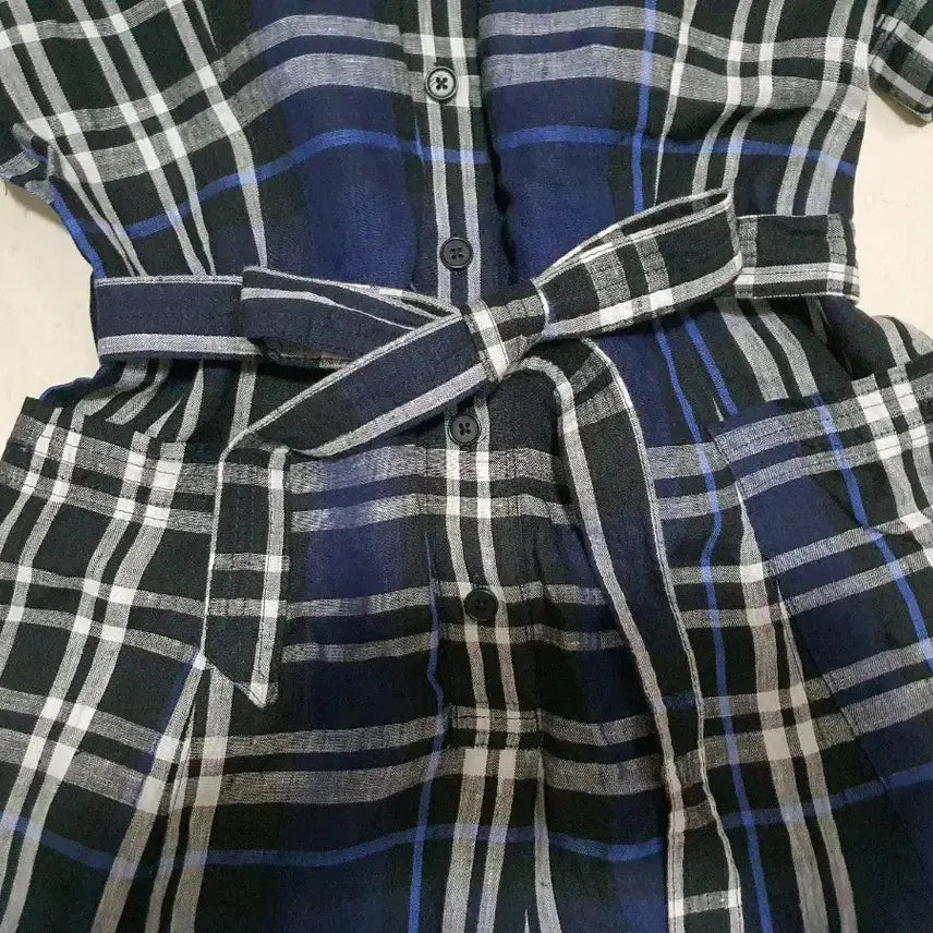 [BUNJANG] Hazzys Checked Long Dress / 헤지스 체크 롱 원피스