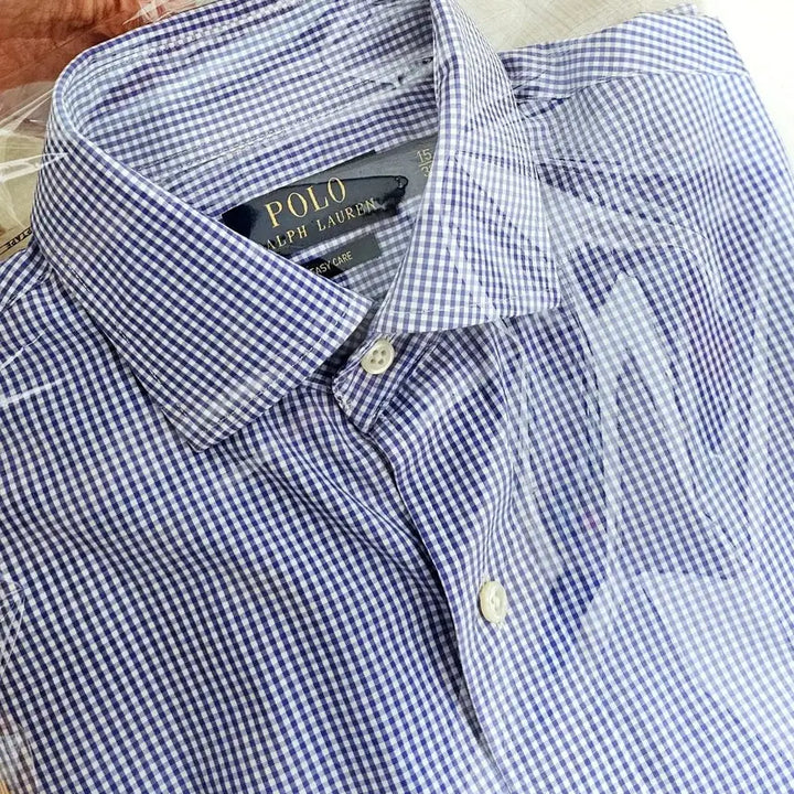 [SOLD OUT] 폴로 랄프로렌 체크 셔츠 M (새상품) 블루 셔츠 정품