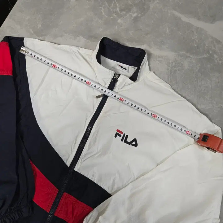 [BUNJANG] Fila Color Block Windbreaker Jacket / 휠라 FILA 바람막이 자켓 화이트/네이비/레드