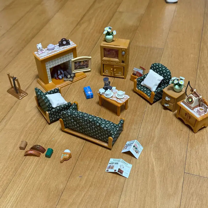 [BUNJANG] Sylvanian Families Old Discontinued Living Room Set / 실바니안 올드 단종 리빙룸 거실 세트