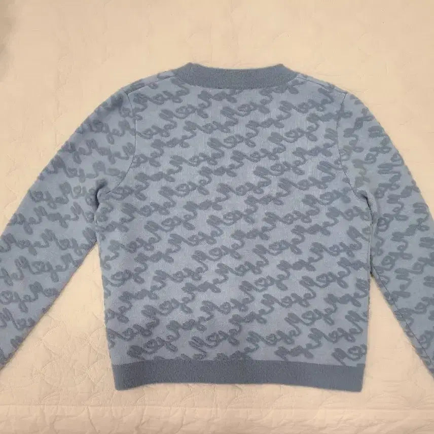[BUNJANG] Maje Pattern Knit Cardigan / 마쥬 패턴 니트 가디건 블루