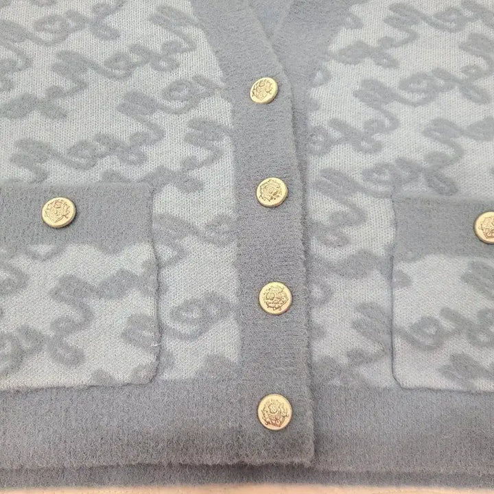 [BUNJANG] Maje Pattern Knit Cardigan / 마쥬 패턴 니트 가디건 블루