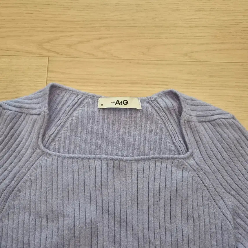 [BUNJANG] The Edge Ribbed Knit Square Neck T-Shirt Size 55 / 더엣지 스퀘어넥 골지 니트티 55