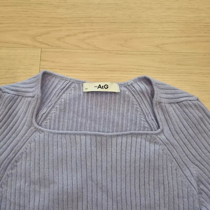 [BUNJANG] The Edge Ribbed Knit Square Neck T-Shirt Size 55 / 더엣지 스퀘어넥 골지 니트티 55