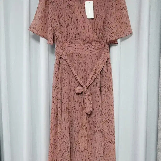 [BUNJANG] CHICLINE Flower Wrap Dress Pink / CHICLINE 플라워 랩 원피스 핑크 새상품