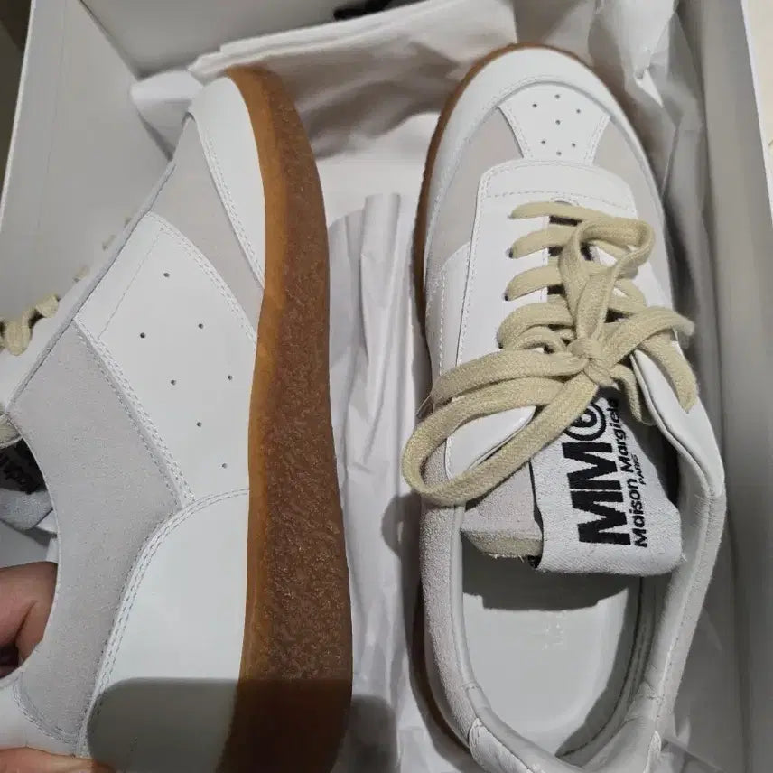 [BUNJANG] Maison Margiela MM6 German Army Sneakers White/Beige / MM6 메종 마르지엘라 독일군 스니커즈 235