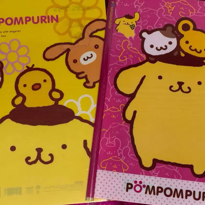 [BUNJANG] Sanrio Pompompurin A4 Accordion File (Yellow/Pink) / 고전문구 산리오 폼폼푸린 A4 쫄대 파일 (옐로우/핑크)