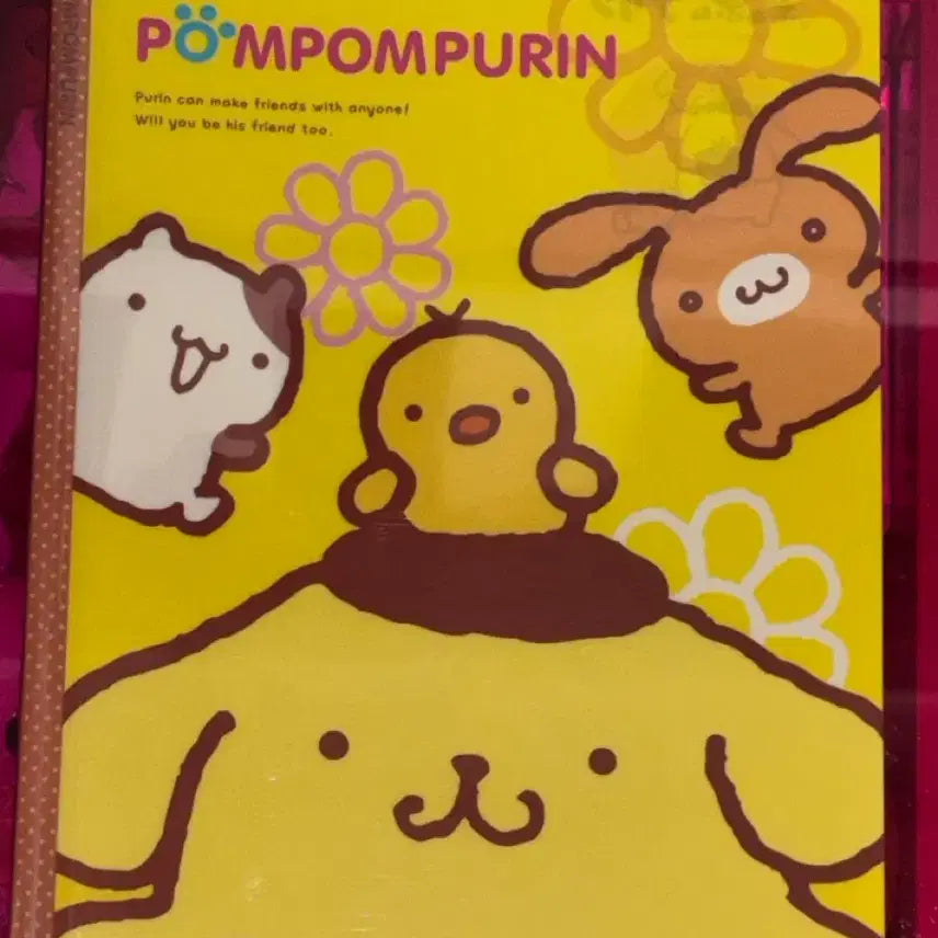 [BUNJANG] Sanrio Pompompurin A4 Accordion File (Yellow/Pink) / 고전문구 산리오 폼폼푸린 A4 쫄대 파일 (옐로우/핑크)